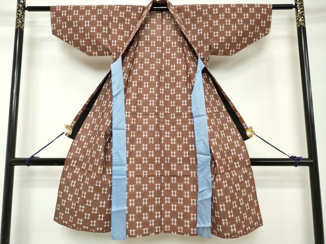 平和屋着物[]久留米絣　男の子　子供　単衣　井桁絣　綿　逸品　DABH5202ea