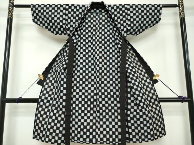 平和屋着物[]久留米絣　男の子　子供　単衣　市松絣　綿　逸品　DABH5205ea