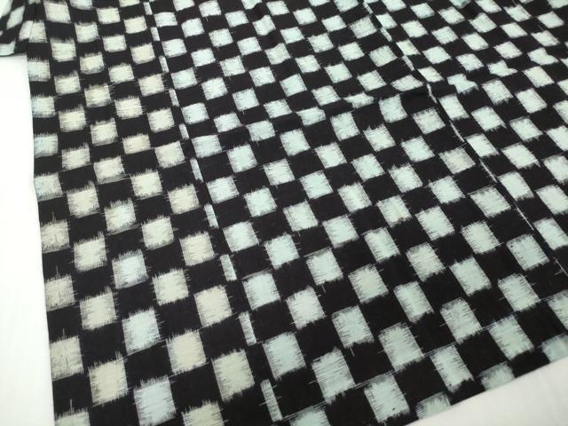 平和屋着物[]久留米絣　男の子　子供　単衣　市松絣　綿　逸品　DABH5204ea