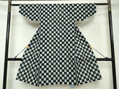平和屋着物[]久留米絣　男の子　子供　単衣　市松絣　綿　逸品　DABH5206ea