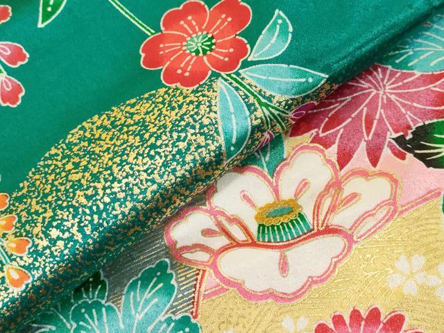 平和屋着物[]七五三 女の子 ７歳 祝着 四つ身 束ね熨斗花松文 枝垂れ桜 金彩 DABH5208ea