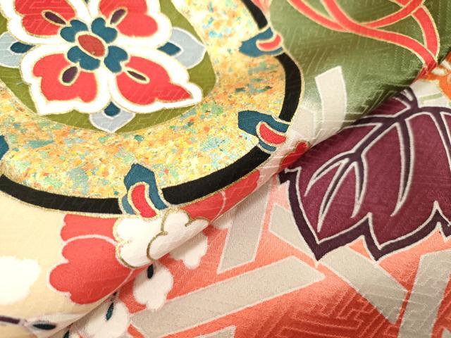 平和屋着物[]七五三　女の子　３歳　祝着　三つ身　蛇籠　鼓桐花文　暈し染め　金彩　逸品　DABH5210ea
