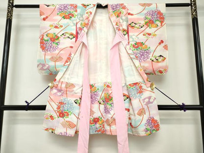 平和屋着物[]七五三　女の子　３歳　祝着　三つ身　孔雀紐花文　金彩　逸品　DABH5213ea