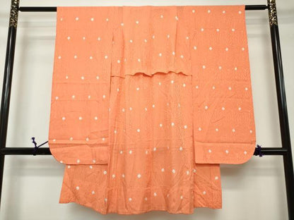 平和屋着物[]女の子　子供　長襦袢　無双仕立て　絞り　菊地紋　半衿刺繍　逸品　DABH5217ea