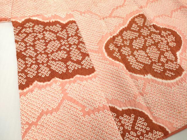 平和屋着物[]七五三　女の子　３歳　祝着　三つ身　総絞り　雲取り花文　逸品　DABH5218ea