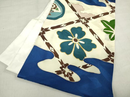 平和屋着物[]お宮参り　男の子　祝着　産着　初着　のしめ　駒刺繍　家紋散らし　武士　金彩　逸品　DABH5223ea