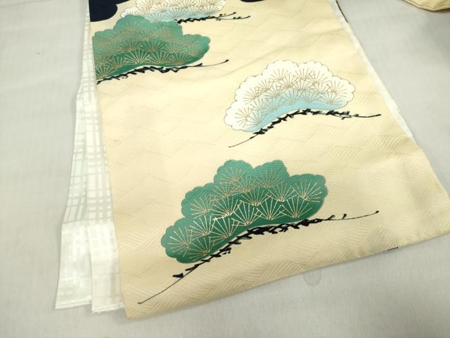 平和屋着物[]お宮参り　男の子　祝着　産着　初着　のしめ　鷹　鷲　笠松　絵巻宝船文　逸品　DABH5224ea