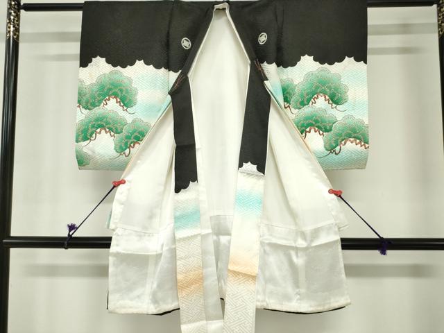 平和屋着物[]お宮参り　男の子　祝着　産着　初着　のしめ　鷹　鷲　笠松　暈し染め　DABH5229ea