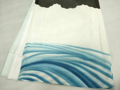 平和屋着物＊夏物　お宮参り　男の子　祝着　産着　初着　のしめ　絽　手描き　鯉　笠松　金彩　DABH5230ea