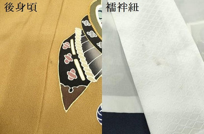 平和屋着物[]お宮参り　男の子　祝着　産着　初着　のしめ　駒刺繍　鷹　鷲　龍　兜　富士山　暈し染め　金彩　逸品　DABH5231ea