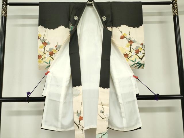 平和屋着物[]お宮参り　男の子　祝着　産着　初着　のしめ　刺繍　笹梅　群れ鶴　金彩　逸品　DABH5232ea