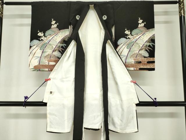 平和屋着物[]お宮参り　男の子　祝着　産着　初着　のしめ　鷹　鷲　松竹梅　御簾御所車文　金彩　逸品　DABH5234ea