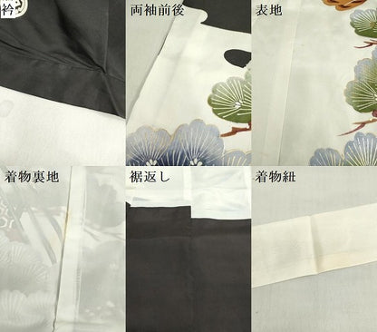 平和屋着物[]お宮参り　男の子　祝着　産着　初着　のしめ　駒刺繍　鷹　鷲　渡橋笠松文　金銀彩　逸品　DABH5235ea