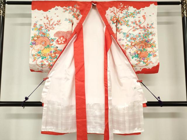 平和屋着物[]お宮参り　女の子　祝着　産着　初着　のしめ　鏡裏花文　逸品　DABH5240ea