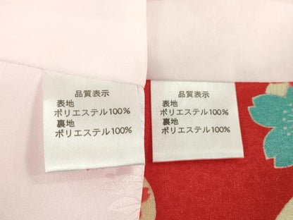 平和屋着物[]お宮参り　女の子　祝着　産着　初着　のしめ　舞桜文　洗える着物　未使用　DABH5241ea