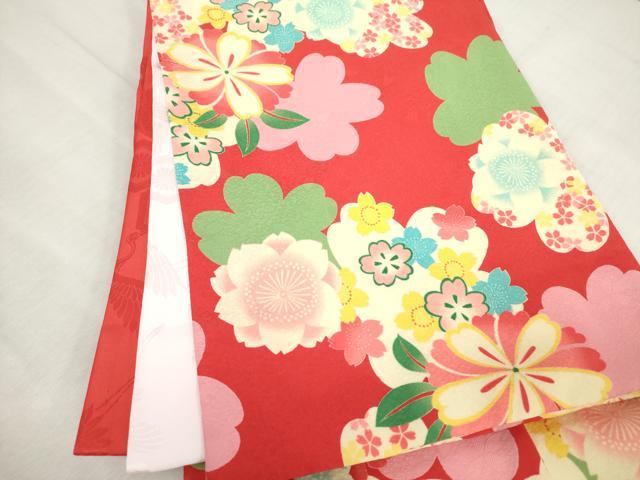 平和屋着物[]お宮参り　女の子　祝着　産着　初着　のしめ　舞桜文　洗える着物　未使用　DABH5241ea