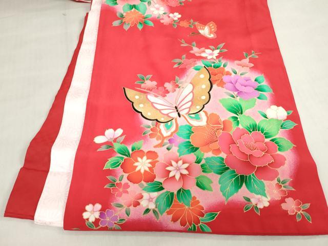 平和屋着物[]お宮参り　女の子　祝着　産着　初着　のしめ　舞蝶花文　暈し染め　金彩　逸品　DABH5244ea