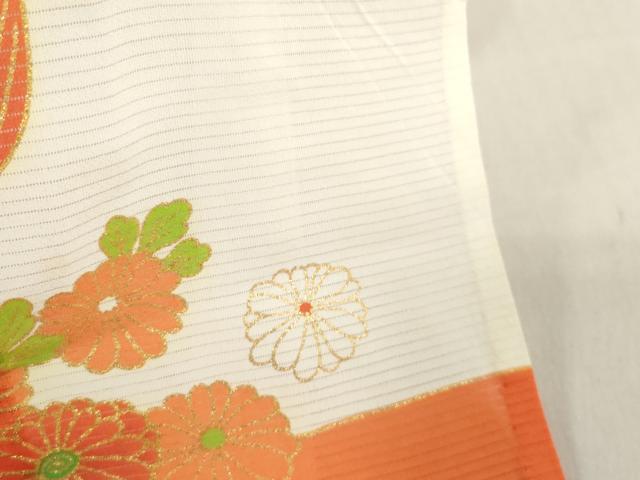 平和屋着物＊夏物　お宮参り　女の子　祝着　産着　初着　のしめ　絽　駒刺繍　貝桶花文　金彩　DABH5246ea