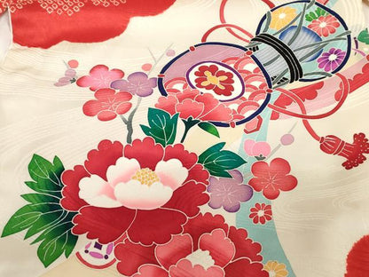 平和屋着物[]お宮参り　女の子　祝着　産着　初着　のしめ　絞り　花鼓文　逸品　DABH5247ea