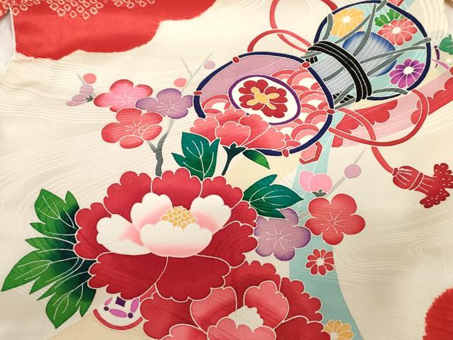 平和屋着物[]お宮参り　女の子　祝着　産着　初着　のしめ　絞り　花鼓文　逸品　DABH5247ea