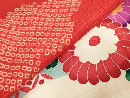 平和屋着物[]お宮参り　女の子　祝着　産着　初着　のしめ　絞り　花鼓文　逸品　DABH5247ea