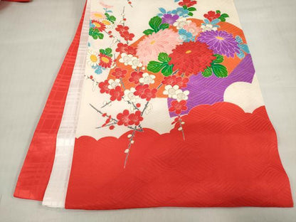 平和屋着物[]お宮参り　女の子　祝着　産着　初着　のしめ　地紙牡丹花文　金彩　逸品　DABH5248ea