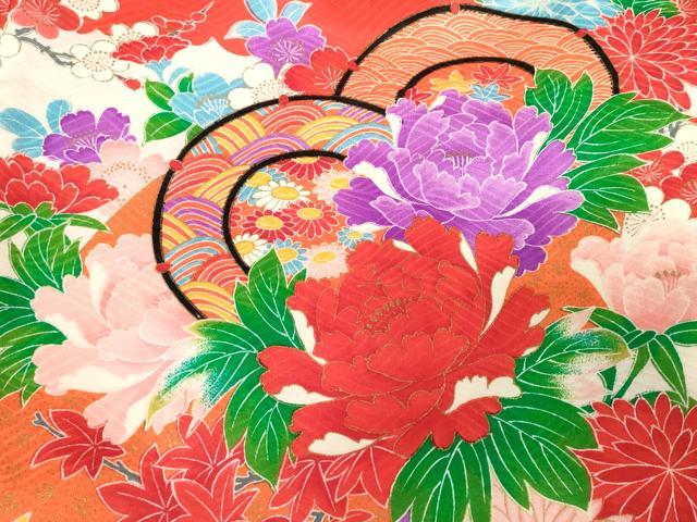 平和屋着物[]お宮参り　女の子　祝着　産着　初着　のしめ　地紙牡丹花文　金彩　逸品　DABH5248ea