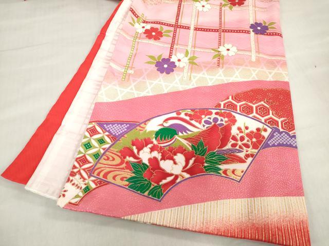 平和屋着物[]お宮参り　女の子　祝着　産着　初着　のしめ　地紙花車文　暈し染め　金彩　逸品　DABH5249ea