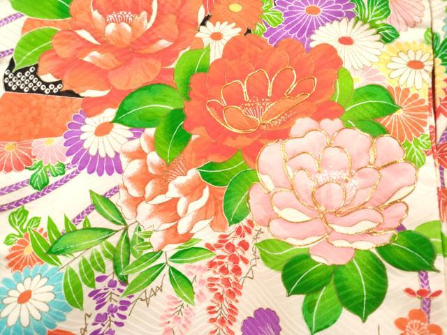 平和屋着物[]お宮参り　女の子　祝着　産着　初着　のしめ　駒刺繍　扇面花文　金彩　逸品　DABH5251ea