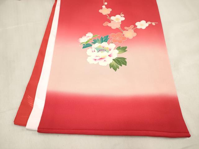 平和屋着物[]お宮参り　女の子　祝着　産着　初着　のしめ　花籠文　花車　暈し染め　金彩　逸品　DABH5252ea