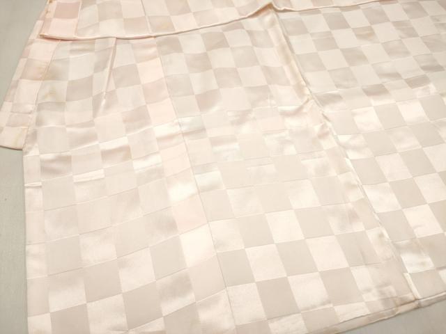 平和屋着物[]女の子　子供　長襦袢　袷　市松地紋　薄桜色　洗える着物　DABH5254ea