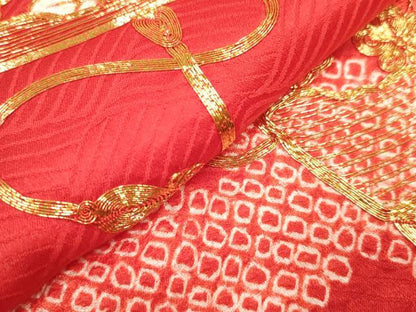 平和屋着物[]お宮参り　女の子　祝着　産着　初着　のしめ　駒刺繍　絞り　糸車文　逸品　DABH5256ea