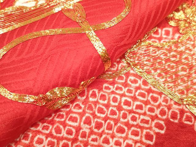 平和屋着物[]お宮参り　女の子　祝着　産着　初着　のしめ　駒刺繍　絞り　糸車文　逸品　DABH5256ea