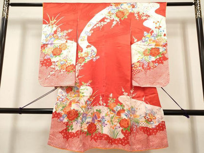 平和屋着物[]七五三　女の子　３歳　祝着　三つ身　鴛鴦花文　金彩　DABH5265ea