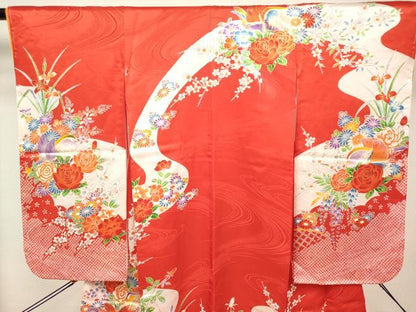 平和屋着物[]七五三　女の子　３歳　祝着　三つ身　鴛鴦花文　金彩　DABH5265ea