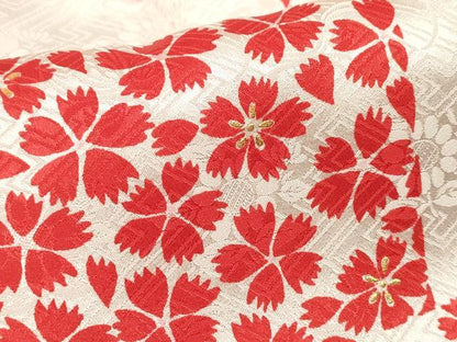 平和屋着物[]七五三　女の子　子供　被布　刺繍　市松桜文　逸品　DABH5267ea