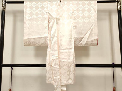 平和屋着物[]女の子　子供　長襦袢　袷　双鶴地紋　薄桜色　洗える着物　DABH5270ea
