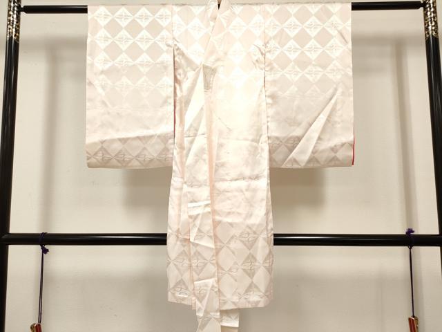 平和屋着物[]女の子　子供　長襦袢　袷　双鶴地紋　薄桜色　洗える着物　DABH5270ea