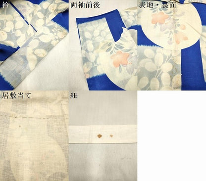 平和屋着物＊夏物　小紋　女の子　子供　手描き　団扇　色紙　DABH5273ea