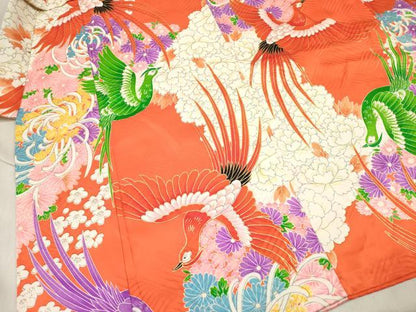 平和屋着物[]七五三　女の子　３歳　祝着　三つ身　鳳凰花文　金彩　逸品　DABH5281ea