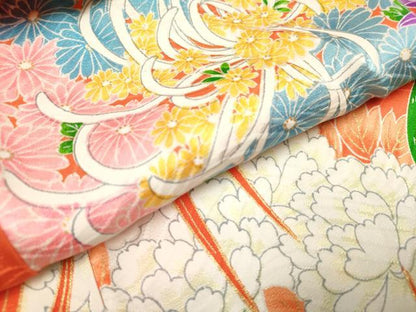 平和屋着物[]七五三　女の子　３歳　祝着　三つ身　鳳凰花文　金彩　逸品　DABH5281ea