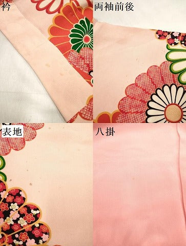 平和屋着物∵アンティーク　大正ロマン　女の子　十三参り　子供　舞花文　逸品　DABH5286ea