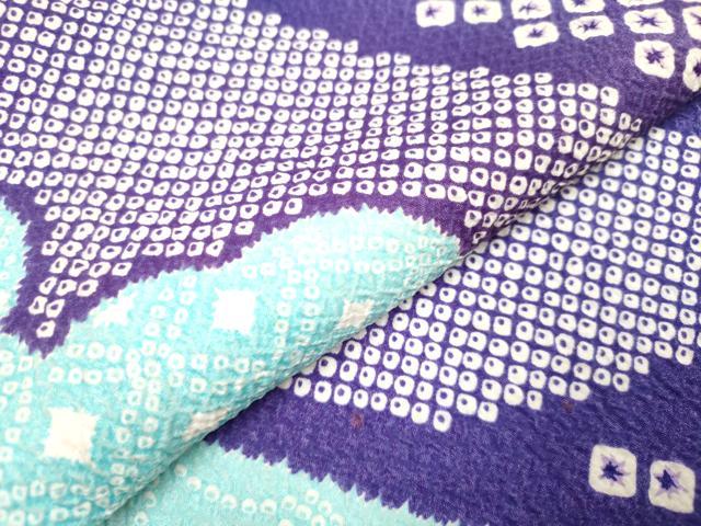 平和屋着物[]七五三　女の子　７歳　祝着　四つ身　駒刺繍　切嵌鹿の子菊文　DABH5287ea