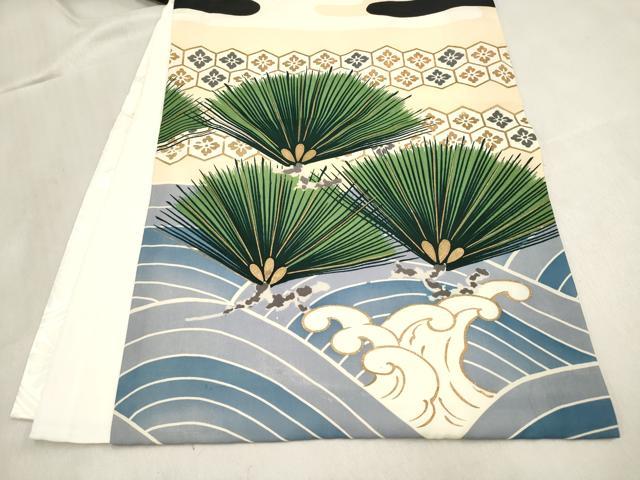 平和屋着物[]お宮参り　男の子　祝着　産着　初着　のしめ　刺繍　鷹　鷲　富士山　立波松文　金彩　逸品　DABH5291ea