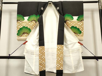 平和屋着物[]お宮参り　男の子　祝着　産着　初着　のしめ　刺繍　鷹　鷲　龍　笠松　金彩　逸品　DABH5292ea