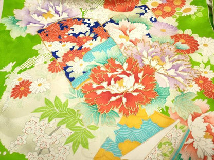 平和屋着物[]お宮参り　女の子　祝着　産着　初着　のしめ　駒刺繍　冊子花文　金彩　逸品　DABH5302ea