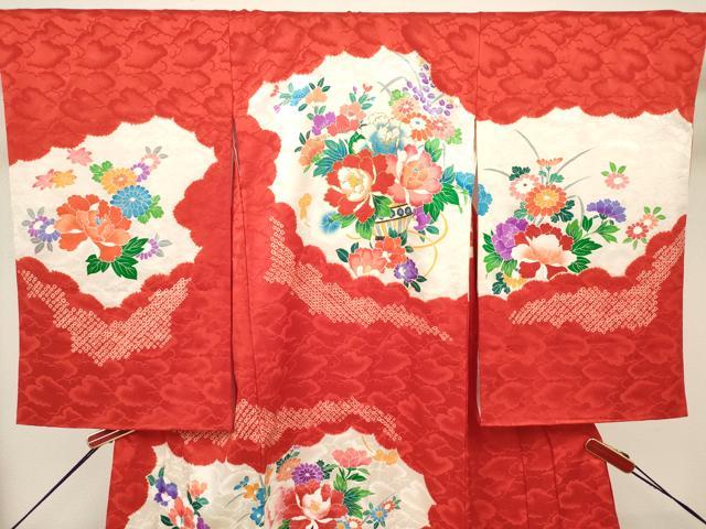 平和屋着物[]お宮参り　女の子　祝着　産着　初着　のしめ　絞り　飾花文　金彩　逸品　DABH5303ea