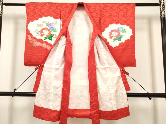 平和屋着物[]お宮参り　女の子　祝着　産着　初着　のしめ　絞り　飾花文　金彩　逸品　DABH5303ea