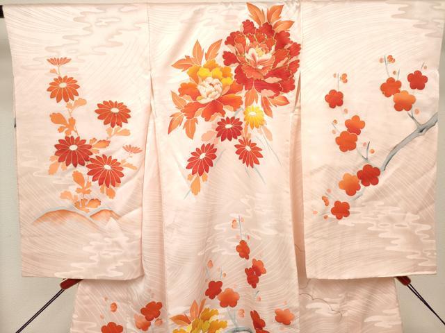 平和屋着物[]お宮参り　女の子　祝着　産着　初着　のしめ　駒刺繍　牡丹　菊　枝梅　逸品　DABH5304ea