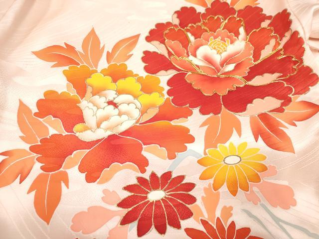 平和屋着物[]お宮参り　女の子　祝着　産着　初着　のしめ　駒刺繍　牡丹　菊　枝梅　逸品　DABH5304ea